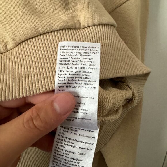 🦋 XLE THE LABEL Lauren Elizabeth Paige Cropped Sweatshirt Light Beige Tan XS - Picture 6 of 7